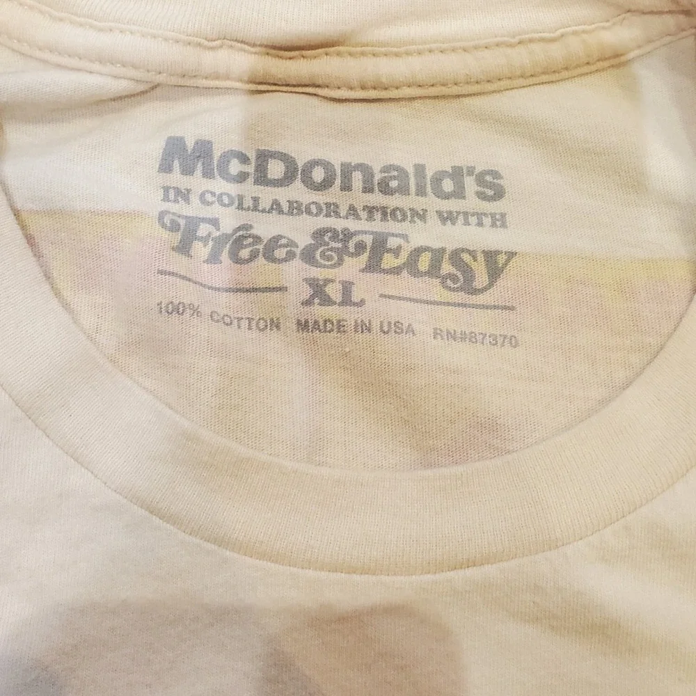 Camp McDonald's Hamburglar x Free & Easy SS Tee Natural Ivory Retro Unisex XL - Picture 5 of 5